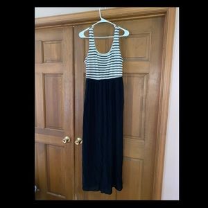 Black and White Striped Maxi Dress Size L
